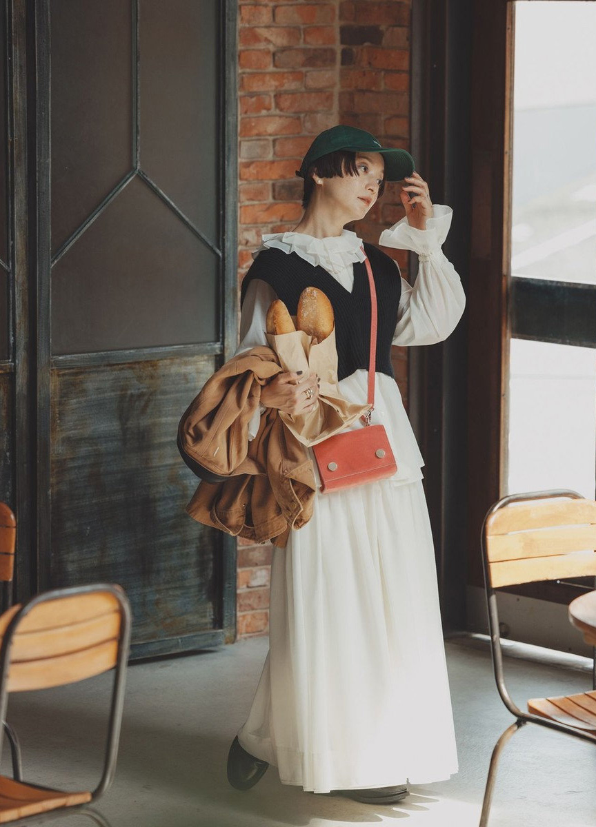 荷葉領兩穿襯衫